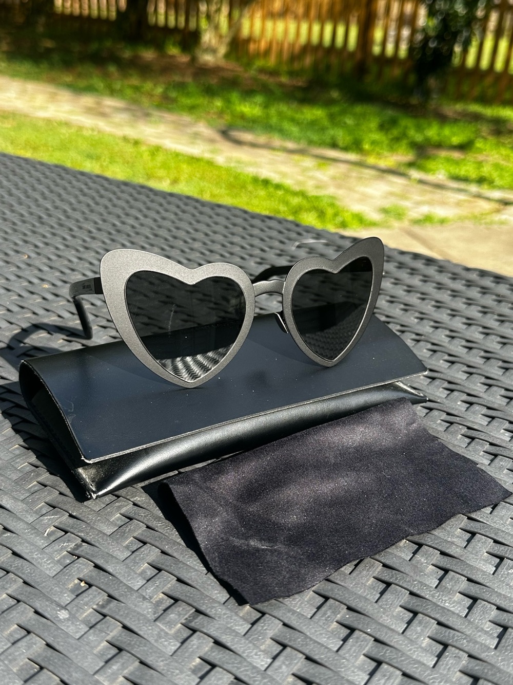 Yves Saint Laurent Black Heart-Shaped Women's Sunglasses